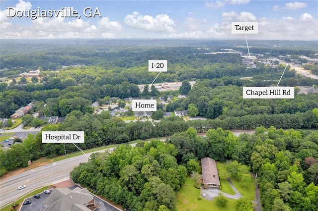 6178 Field Stone Dr, Douglasville, GA 30134 - aerial view of a heavily wooded area