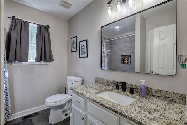 10 Alexandria Ln, Dallas, GA 30132 - bathroom with vanity, a tile shower, and tile patterned flooring