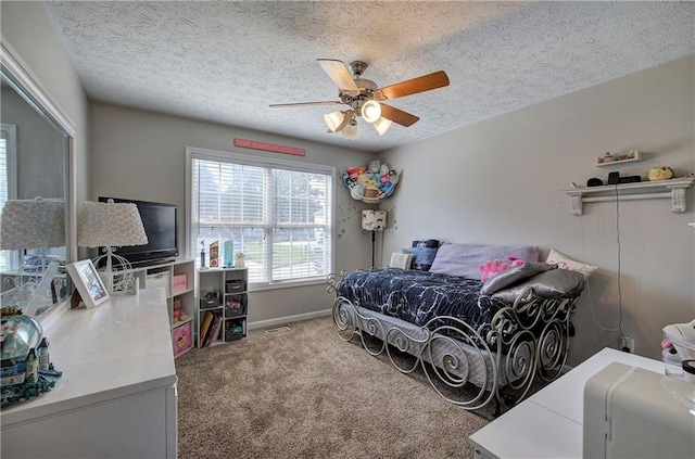10 Alexandria Ln, Dallas, GA 30132 - carpeted bedroom with a textured ceiling and ceiling fan