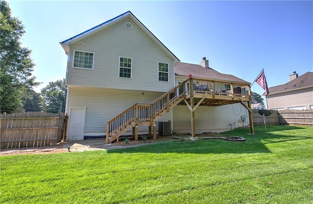 10 Alexandria Ln, Dallas, GA 30132 - rear view of house featuring stairs and a wooden deck