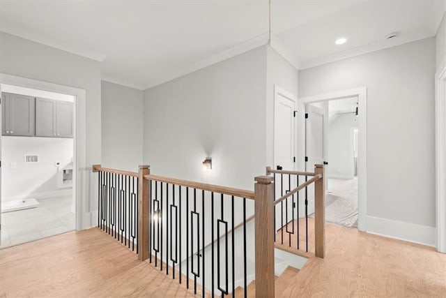 corridor featuring light hardwood / wood-style flooring