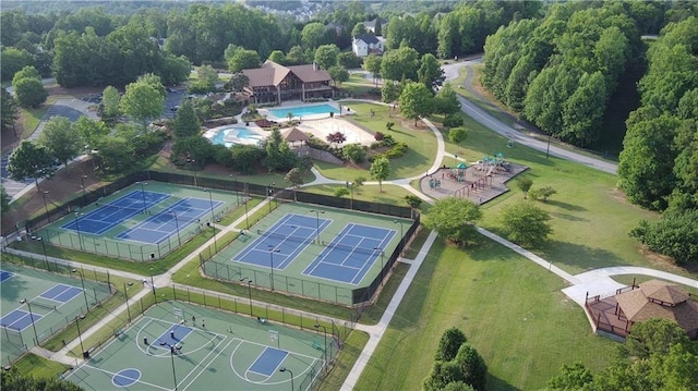 3530 Ridge Hill Pkwy, Douglasville, GA 30135 - drone / aerial view of a pool area