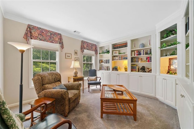 3633 Gilpin Ct, Lawrenceville, GA 30044 - living area with light colored carpet and crown molding