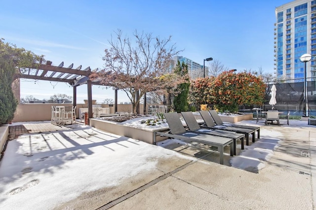 view of patio with a pergola