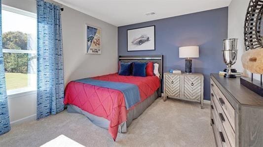 view of carpeted bedroom