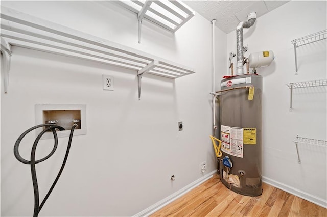 utility room with gas water heater