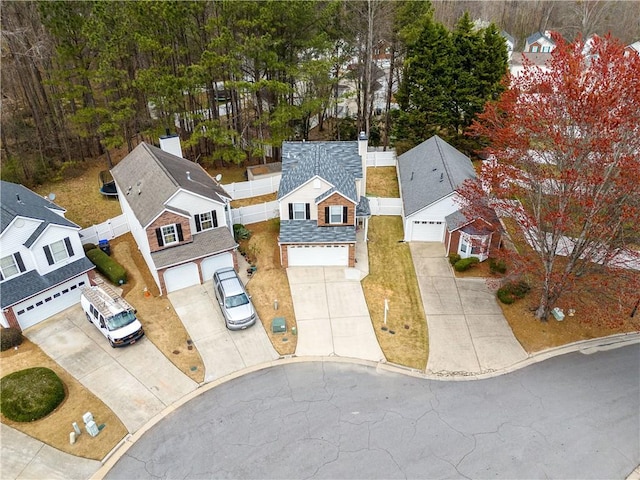 aerial view featuring a residential view