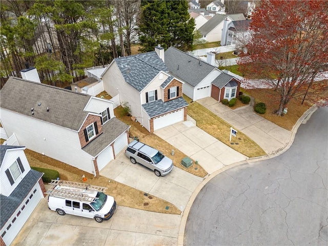 aerial view featuring a residential view