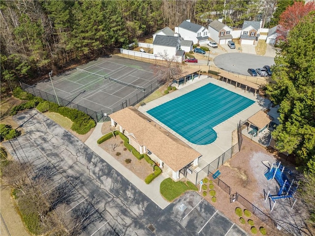 bird's eye view featuring a residential view