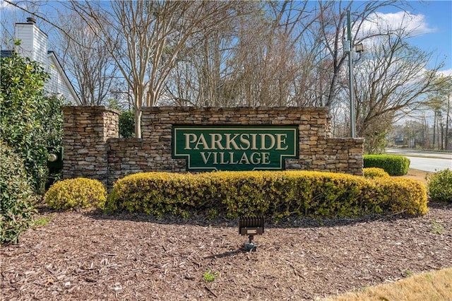 view of community sign