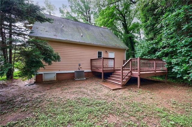 3135 Washington Rd, Atlanta, GA 30344 - back of house with a wooden deck and central air condition unit