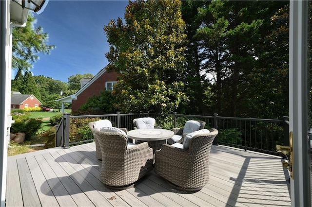 3071 Intrepid Wake, Marietta, GA 30062 - wooden terrace with outdoor dining space