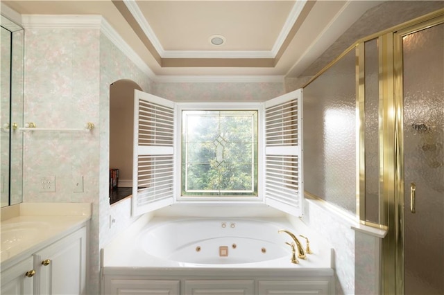 3071 Intrepid Wake, Marietta, GA 30062 - bathroom featuring vanity, a whirlpool tub, and a stall shower