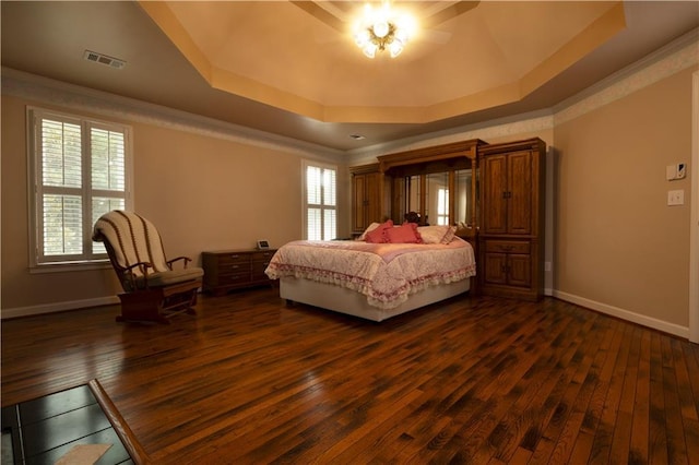 3071 Intrepid Wake, Marietta, GA 30062 - bedroom with a tray ceiling, dark wood finished floors, and ornamental molding
