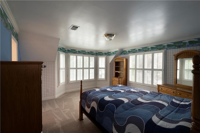 3071 Intrepid Wake, Marietta, GA 30062 - carpeted bedroom with wallpapered walls and crown molding