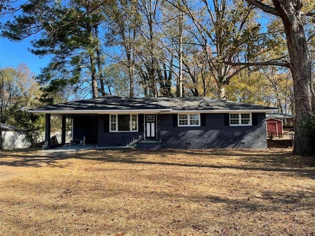 4905 Sweet Valley Rd SW, Mableton, GA 30126 - ranch-style home with crawl space, a carport, driveway, and brick siding