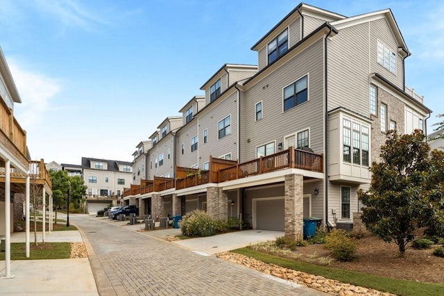 exterior space featuring a garage