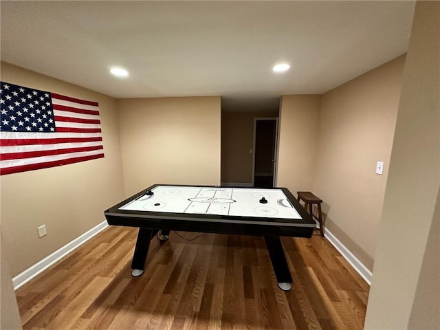 game room featuring wood-type flooring