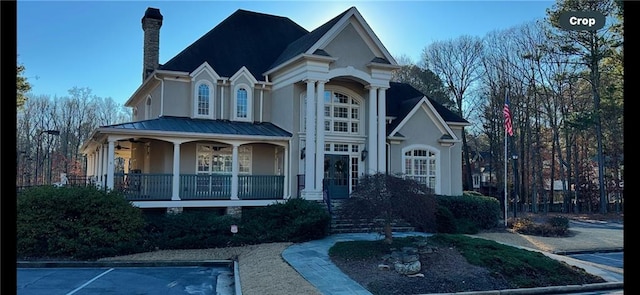 view of front of property with covered porch