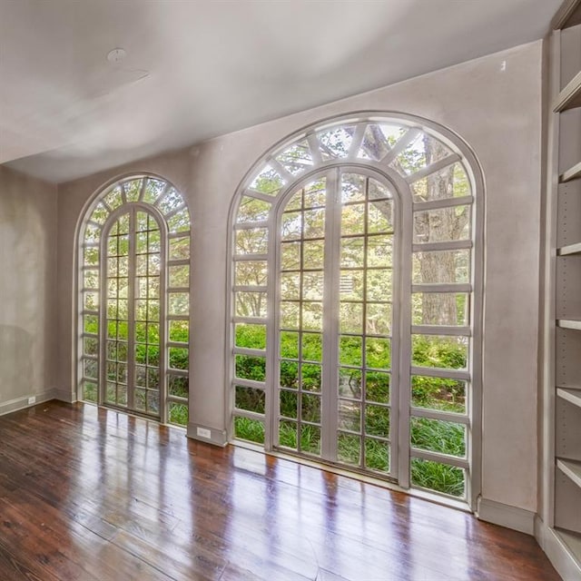 entryway with hardwood / wood-style flooring