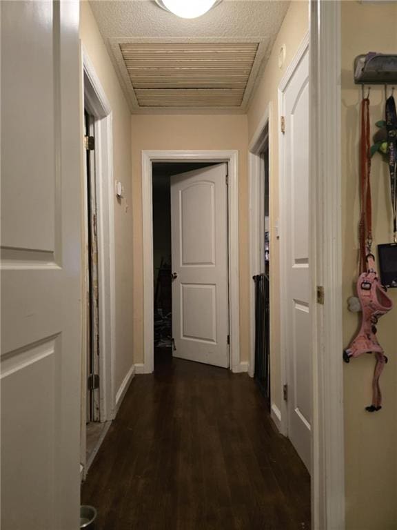 hall featuring dark hardwood / wood-style flooring