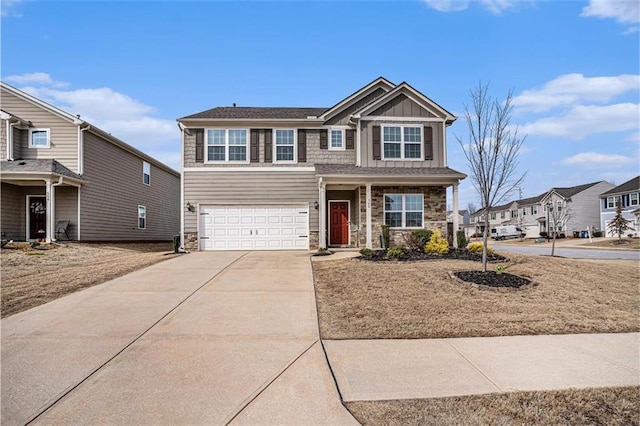 view of front of property featuring a garage