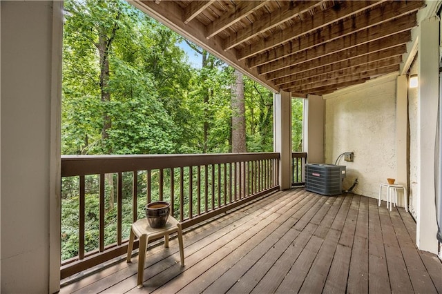 472 Sherman Way, Decatur, GA 30033 - wooden terrace with central AC