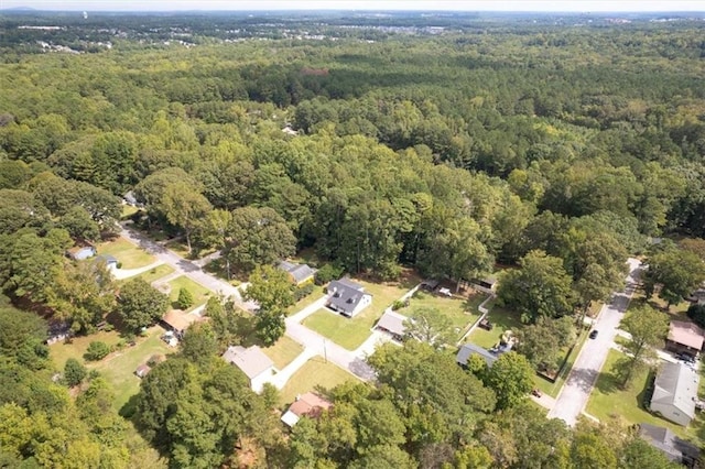 aerial view featuring a forest view