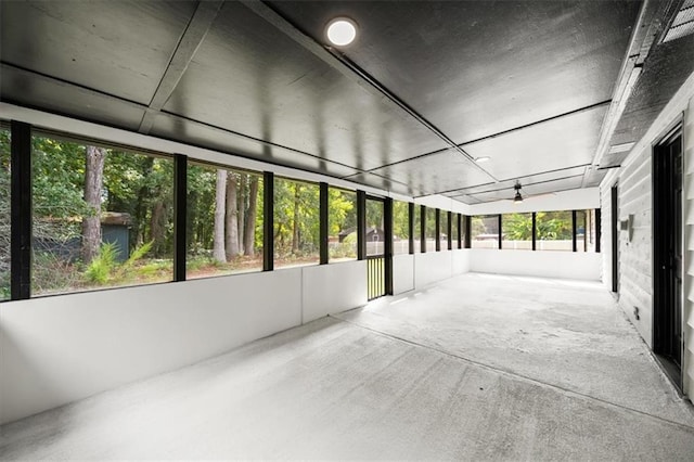 view of unfurnished sunroom