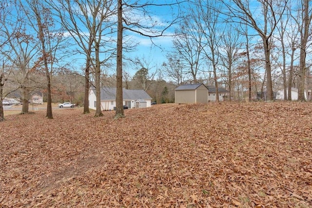 view of yard with an outbuilding