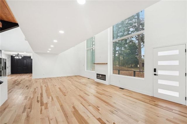 interior space featuring light hardwood / wood-style floors and a healthy amount of sunlight