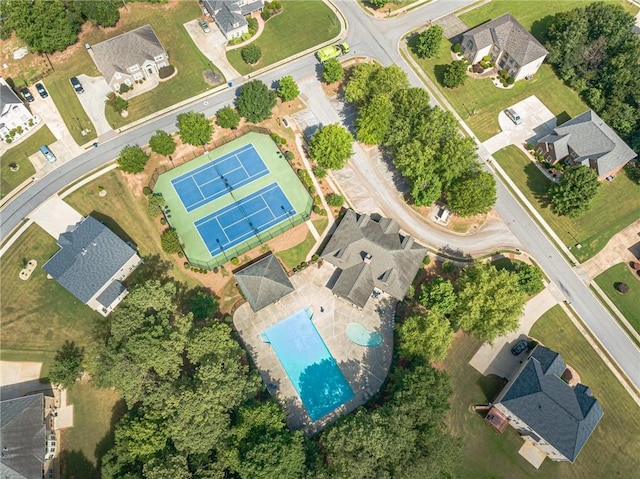 3202 Lucky Pl, Conyers, GA 30013 - aerial overview of property's location featuring a pool and nearby suburban area