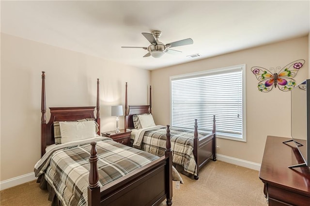 3202 Lucky Pl, Conyers, GA 30013 - bedroom with light carpet and a ceiling fan