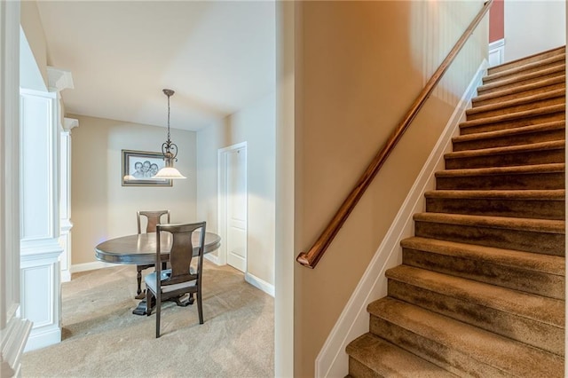 3202 Lucky Pl, Conyers, GA 30013 - stairs with carpet and baseboards