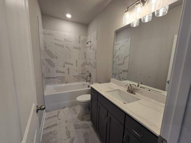 bathroom with vanity, crown molding, and shower with separate bathtub