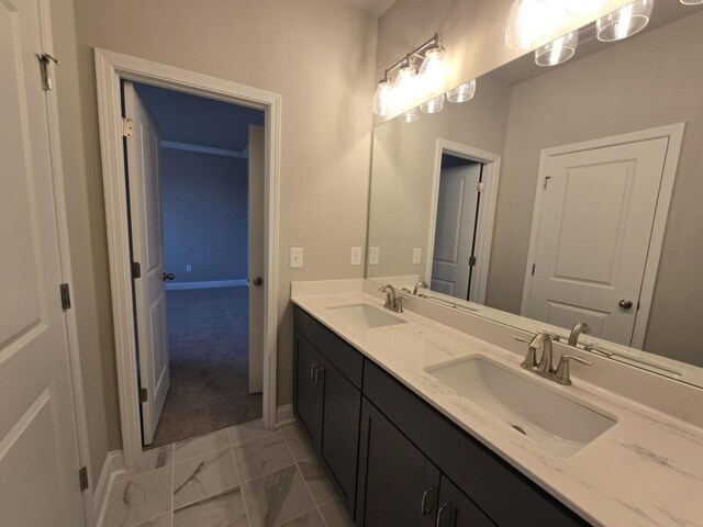 bathroom featuring vanity, hardwood / wood-style floors, and toilet