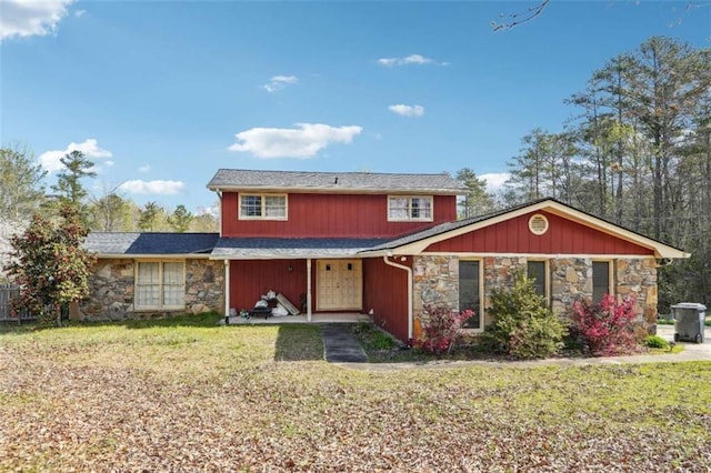 270 Oak Ridge Rd, Covington, GA 30016 - traditional-style house featuring a front lawn and stone siding