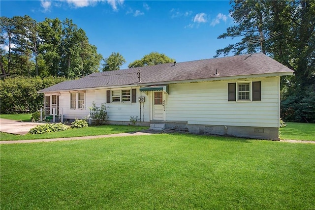 ranch-style house with a front yard