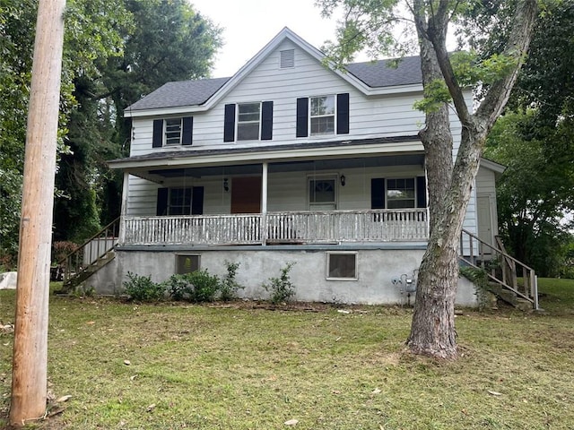 15 Liberty St, Gainesville, GA 30501 - view of front of property featuring stairs, a porch, and a shingled roof