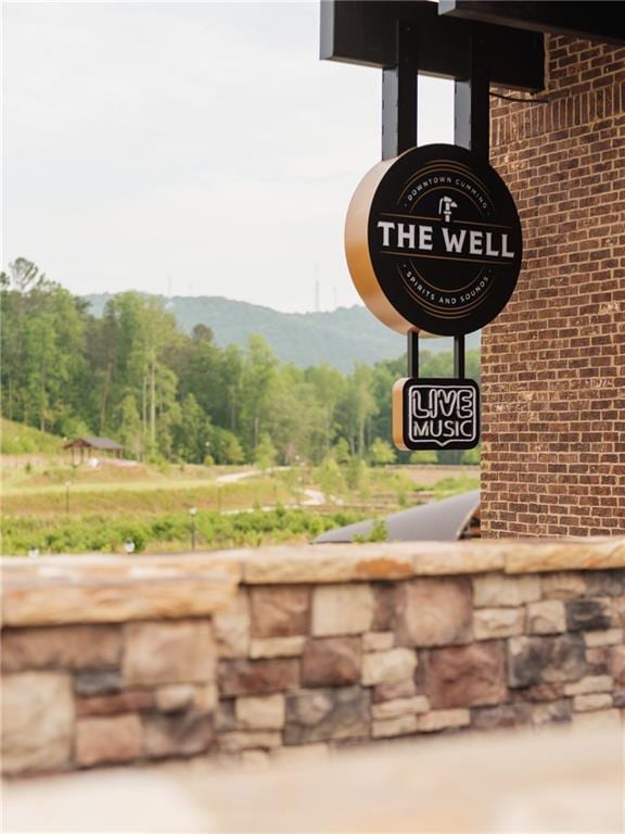 exterior details featuring a mountain view