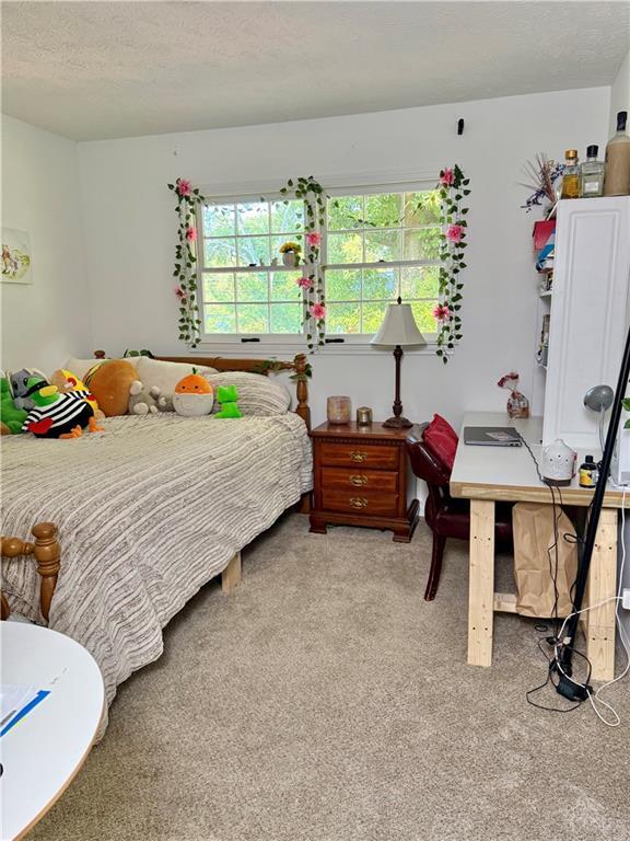 5347 Ocarol Ct, Stone Mountain, GA 30088 - bedroom featuring carpet flooring and a textured ceiling