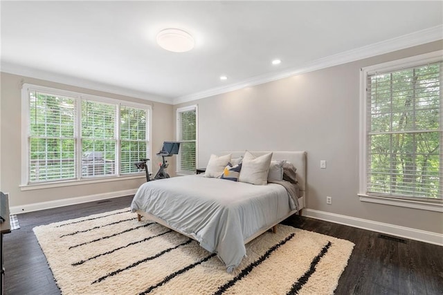 5041 Corinault Pl NW, Acworth, GA 30101 - bedroom with crown molding, baseboards, and dark wood finished floors