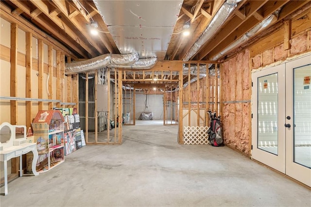 5041 Corinault Pl NW, Acworth, GA 30101 - unfinished basement featuring french doors
