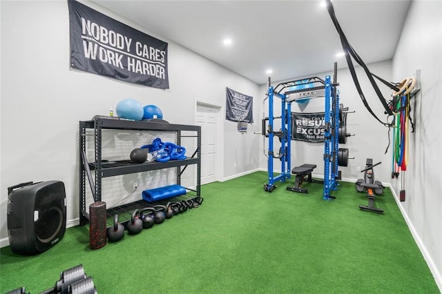882 Hallbrook Ln, Milton, GA 30004 - workout area featuring carpet floors and baseboards