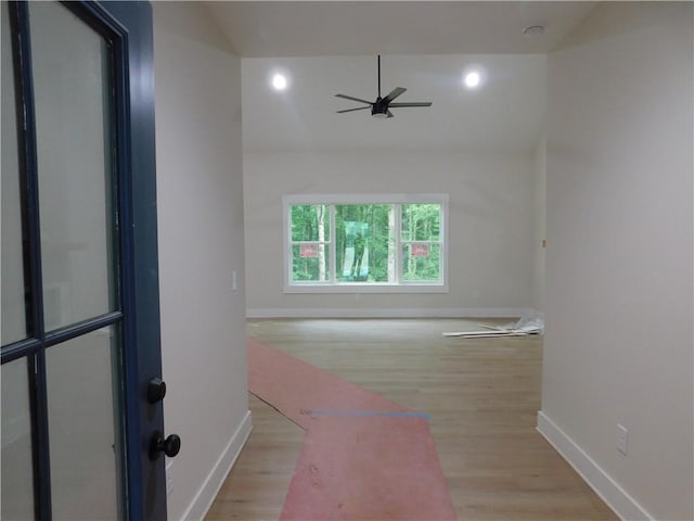 100 Elbert Gaddis Rd, Dahlonega, GA 30533 - hall with baseboards, light wood-style floors, and recessed lighting