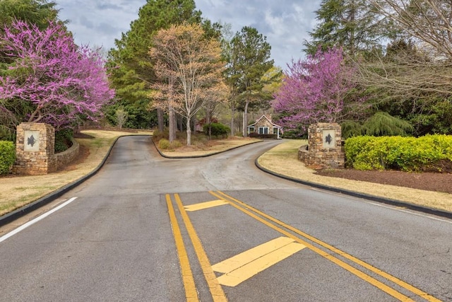 view of road featuring curbs