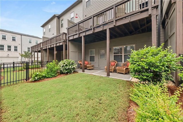 3 Hundley Ln, Roswell, GA 30076 - back of property featuring a wooden deck and a patio area