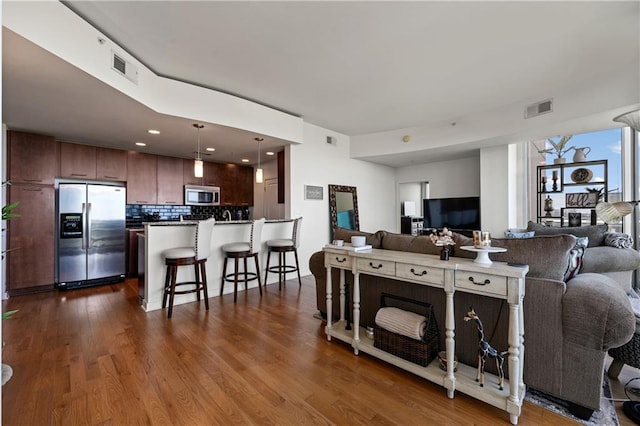 living room featuring hardwood / wood-style floors