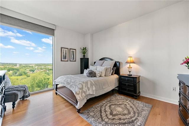 bedroom featuring light hardwood / wood-style flooring