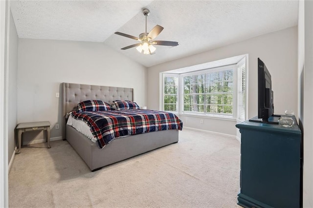4147 Pinehurst Valley Dr, Decatur, GA 30034 - bedroom featuring baseboards, carpet flooring, lofted ceiling, ceiling fan, and a textured ceiling